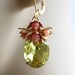 Coral Earrings, Green Glass Stones, Green Earrings, Vintage Glass, Vintage Jewelry