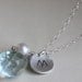 Personalized  Necklace - Aquamarine Necklace - Initial Necklace - March Birthstone - Sterling Silver - Bridal Jewelry