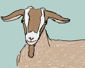 goat art print: floppy ears are better