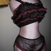 Vintage 50s 60s SHEER NYLON Chiffon PANTIES and Bra Top Frilly Rhumba Ruffle Pinup Set