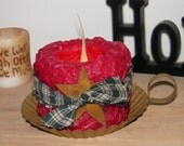 Large Electric Grubby Flameless Candle - Country Primitive - Spiced Cranberry