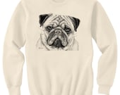 Pug Face Dog Art Sweatshirt Ultra Cotton Small - 2XL