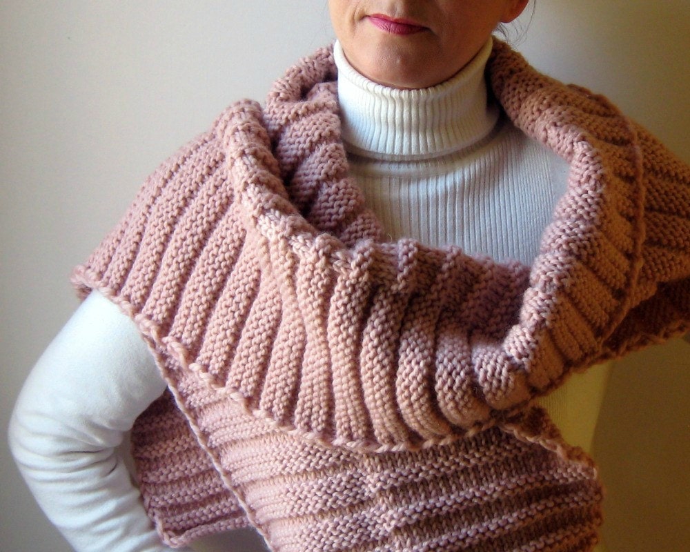 Tea Rose Chunky Scarf Hand Knitted