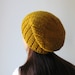 Puffy Hat Yellow Hand Knitted