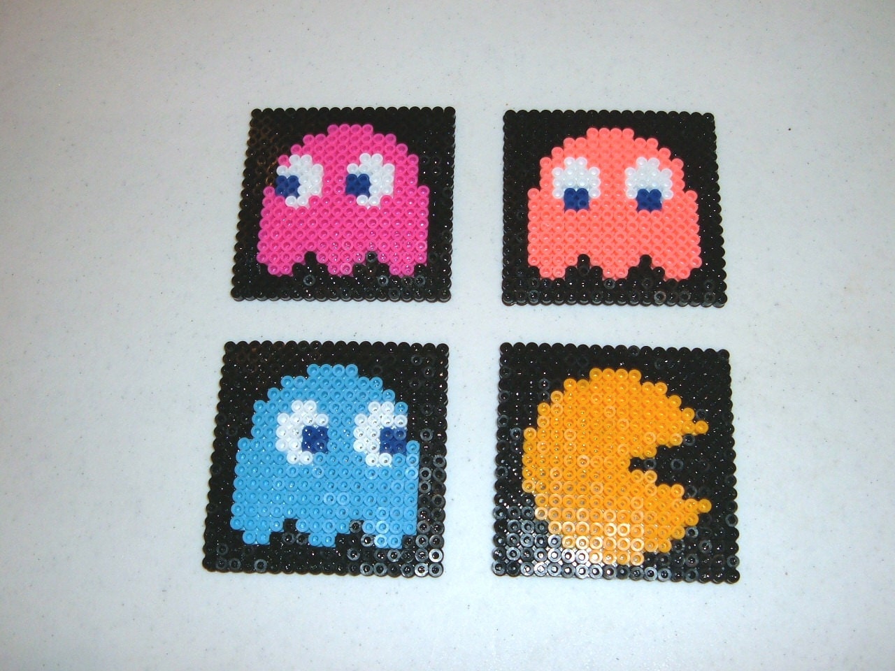 Perler Bead Coasters - PAC MAN