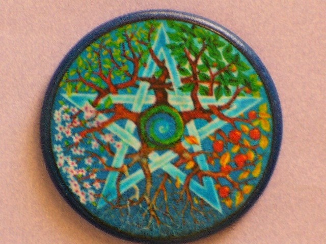 SEASONS PENTAGRAM Talisman Amulet Witch Wicca Pagan Gothic