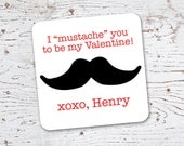 Valentine Stickers Gift Tags . Mustache . for Favors, Treat Bags and Envelope Seals Il_170x135