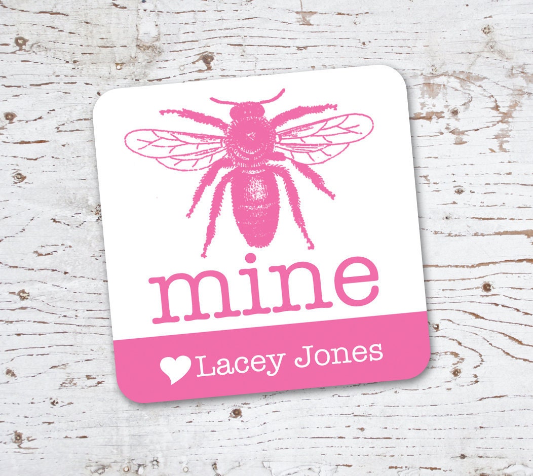 Valentine Stickers or Gift Tags . Vintage Bee Mine . for Favors, Treat Bags and Envelope Seals Il_170x135