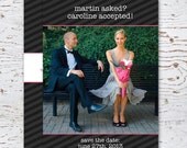 save the date photo card modern announcement - "he asked she accepted" Il_170x135