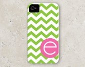 iPhone 5 Case - Green Chevron Monogram - Personalized iPhone Case, Cover, Shell Il_170x135