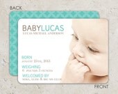 Baby Boy Birth Announcement "Clean and Simple Aqua" Il_170x135