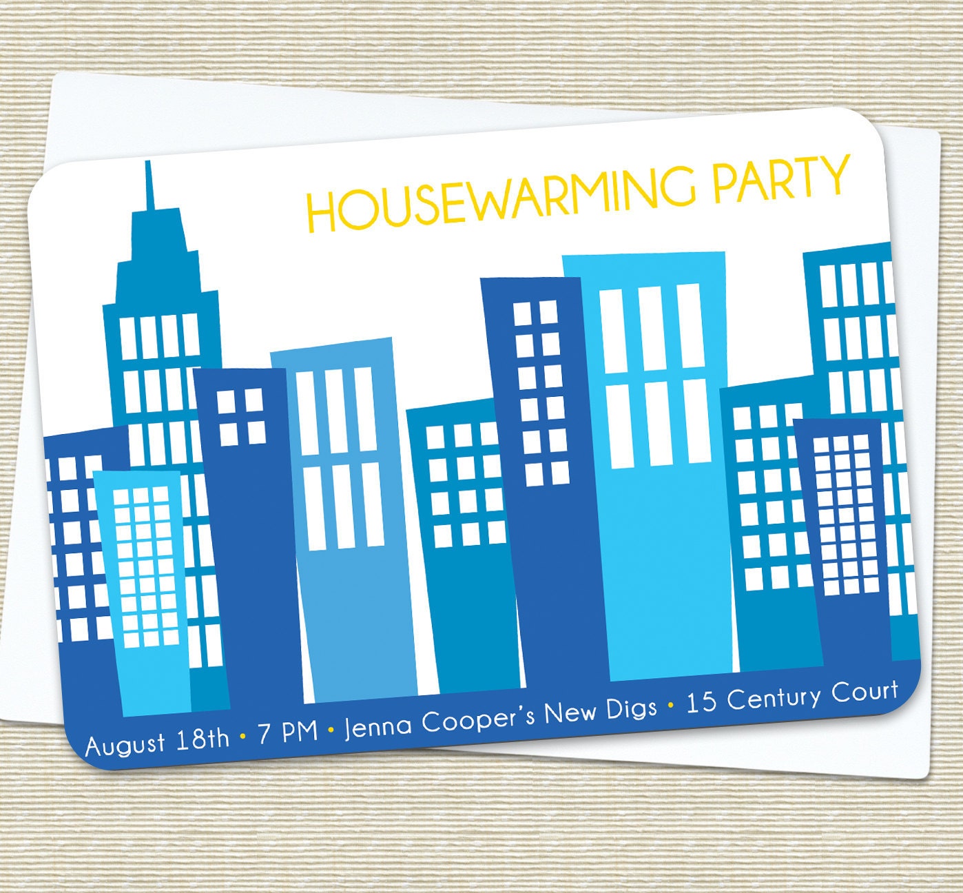 Housewarming Party Invitation - moving icons