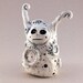 Clay Alien Sculpture, White Moon Crater Creature