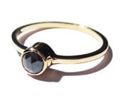 14K Yellow Gold Black Diamond Wedding Band Anniversary Engagement Ring Rings Jewelry Jewellery SSR-518