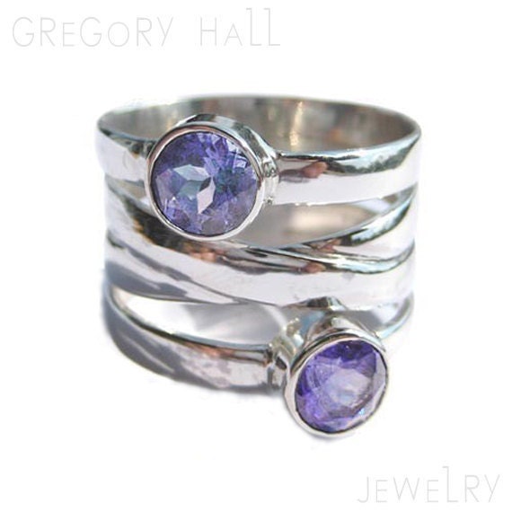 Sterling Silver 925 Amethyst Gemstone Wedding Band Bands Engagement Rings Ring Jewelry Jewellery SSR-336