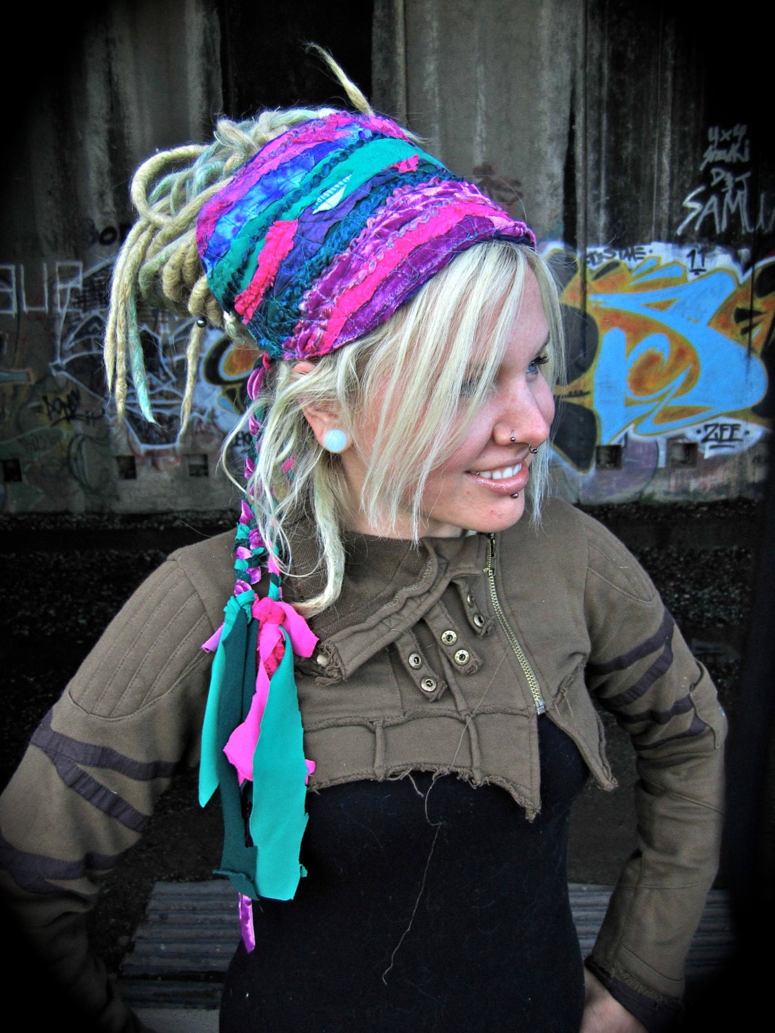 Headband Dread Wrap  The OriginaL InterStellar Headband-- CUSTOM maDe FOR YoU-- Intergalactic Apparel FesTivaL CloThinG