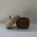 Acorn Jar with Removable Lid -Original - Brown Nut - Felted Wool - In Stock - Ready to Ship