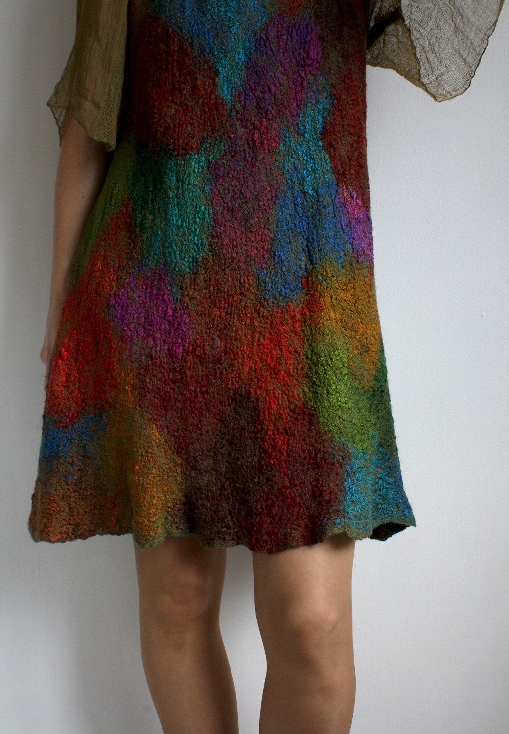 SALE and FREE shipping worldwide, Eden, merino silk cotton dress, special occasion, size M, OOAK