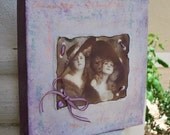 BFF Etre Mon BFF Best Friends Forever Be My BFF mixed media original art women ladies 8 x 8 inch
