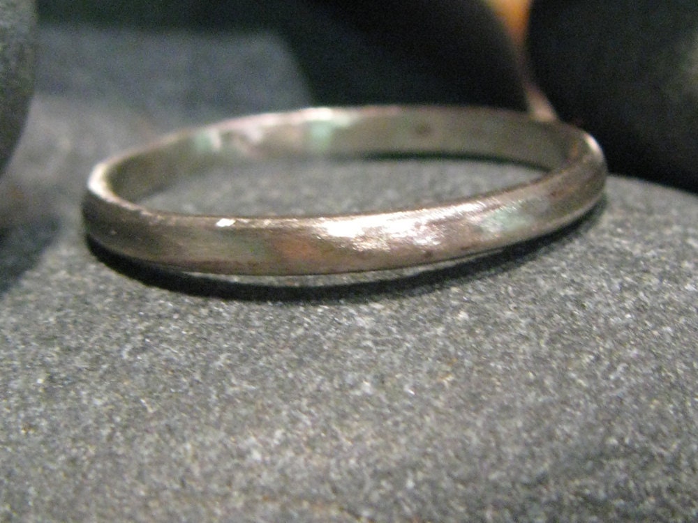 2mm 14k white gold ring Unplated engraved