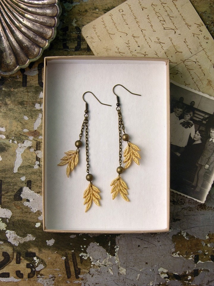 lace earrings -DAVINA- dangle earrings - long earrings