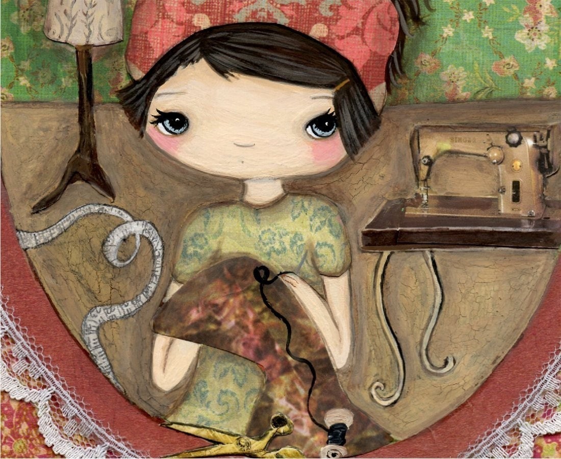 Seamstress Print Sewing Room Wall Art---The Seamstress
