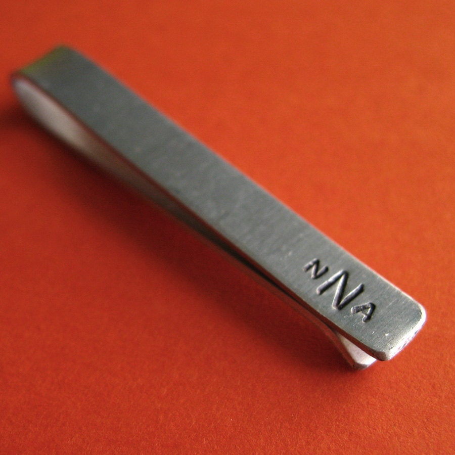 Monogram Tie Bar - Initials - perfect groomsman gift - personalized tie clip