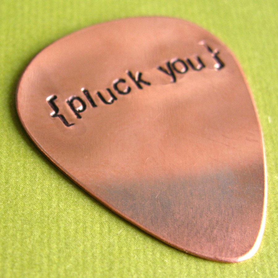 Custom Guitar Pick in Copper -custom stamped
