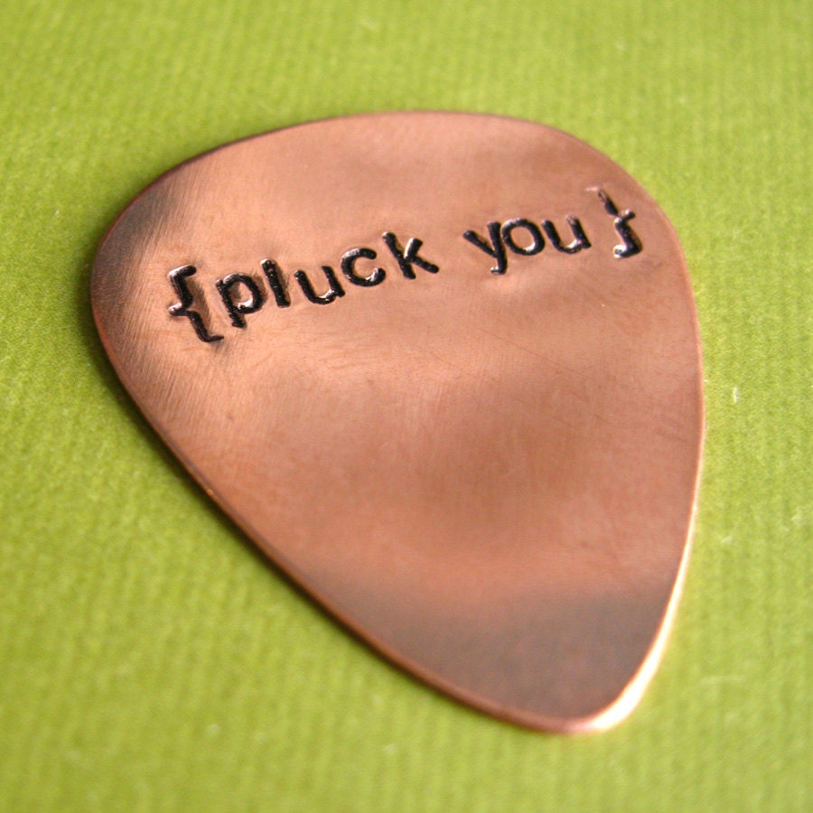 Custom Guitar Pick in Copper -custom stamped