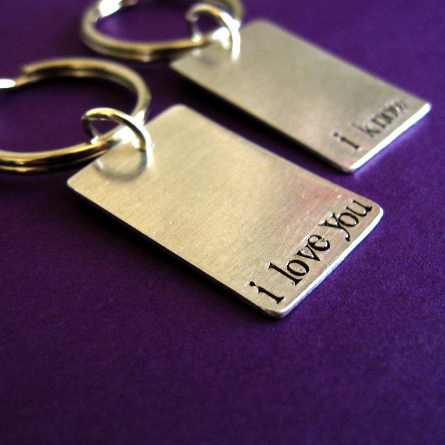 Star Wars Key chains -Han & Leia- I love you and I know- his and hers key chains -Set of 2