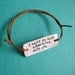 Personalized quote bracelet on cotton cord - tie on or adjustable sliding knot hand stamped