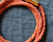 Cotton & brass Corda Necklace - kumihimo hand braiding