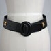LEATHER BELT 1980s Vintage Paloma Picasso Black Leather Belt