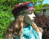 Silk Sari ribbon Crocheted Hat