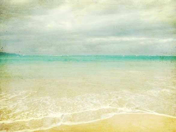 Beach Photography Summer photography Coastal decor beach wall art sand pale aqua water seascape nature print nautical decor 8x10 - Calm