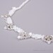 Pearl White and Silver Bridal Necklace with Crystals