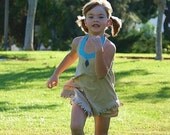Pocahontas shorts set in tan brown and turquoise blue in boutique size 2T to girls extended sizes up to a 10 by TinkerellaCreations