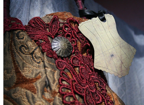 rusted copper and blood ooak carpet bag