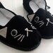 Cat Shoes - Embroidered Kitty Flats Mary Janes- Ladies Size 11