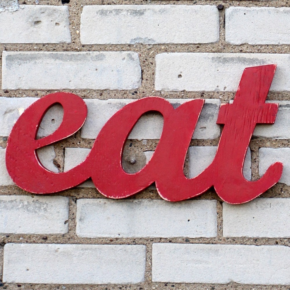 eat wood handmade wood sign - OhDierLiving
