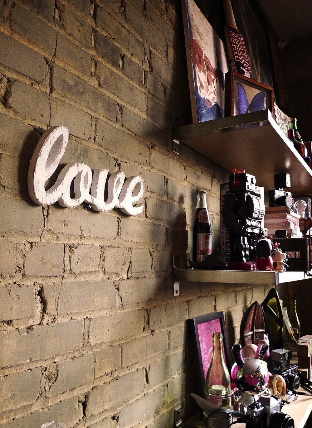 love handmade wood sign - Engagement Wedding - wall decoration for vintage or modern decor