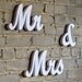 Wedding or Engagement Mr and Mrs handmade wood sign - wall decoration for vintage or modern decor
