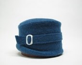 Wool Felt Hat in dark cerulean blue by WilleWorks - WilleWorks