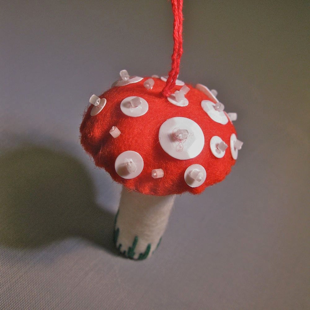 Toadstool Holiday Ornament  Fly Agaric Mushroom Christmas Ornament