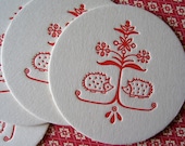 Letterpress Coaster Set - Hedgehogs