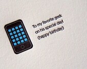 Letterpress Birthday Card - iphone geek