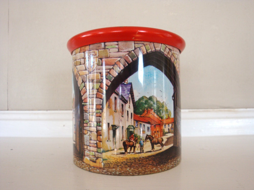 The 1980's Walled Vintage Village Tin