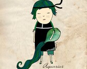 Digital Print - Aquarius Boy - Zodiac Signs