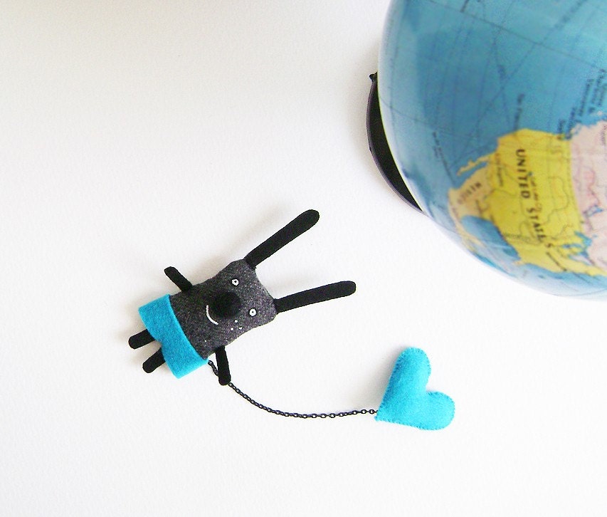 I have a Blue Heart - double brooch