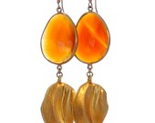 Carnelian and Gold Earrings